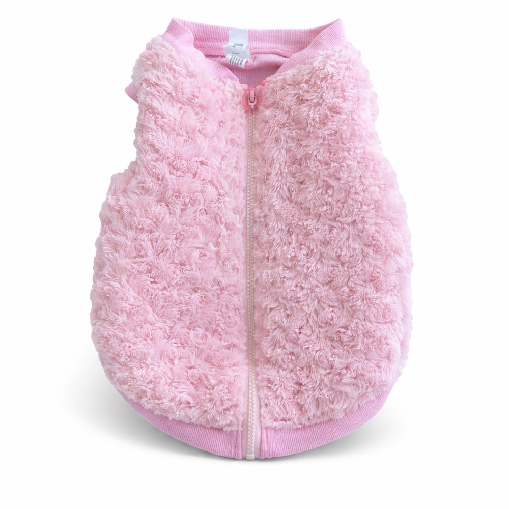 Petco Pink Swirl Faux Fur Dog Bomber Jacket Size L (2016)